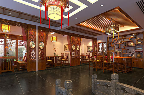 滁州优雅恬淡中式茶叶店装修设计效果图