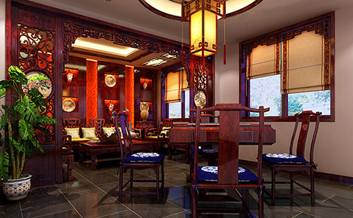 滁州古典中式风格茶楼包间设计装修效果图