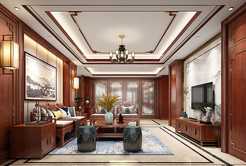 滁州小清新格调的现代简约别墅中式设计装修效果图